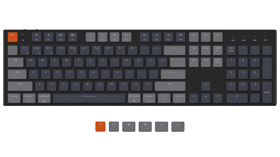 Keychron k5 wired wireless low profile mechanical keyboard RGB backlight Gateron mechanical switch mac Windows