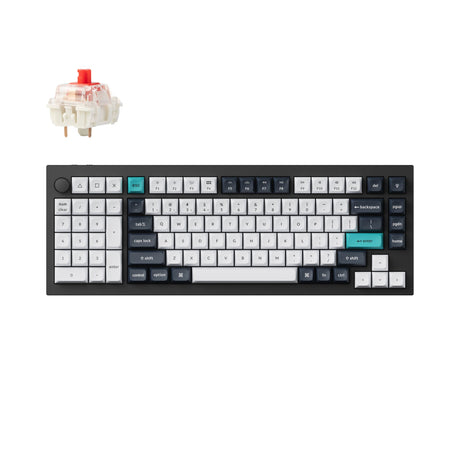 Keychron Q12 Max QMK/VIA Wireless Custom Mechanical Keyboard 96 Percent Layout Aluminum Black Fully Assembled Knob for Mac Windows Linux Gateron Jupiter Red