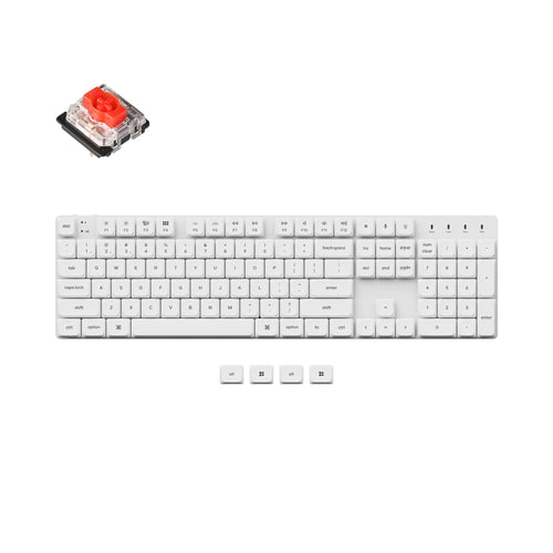 Keychron K5 SE Ultra Slim Low Profile Wireless Mechanical Keyboard For Mac Windows White Backlight Low Profile Double Shot PBT LSA Keycap Gateron Mechanical Switch Red