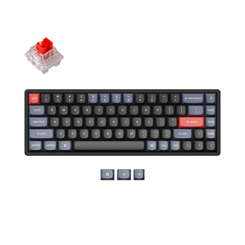 Keychron K6 Pro QMK/VIA Wireless Custom Mechanical Keyboard with 65% layout aluminum frame B for Mac Windows Linux with Keychron K Pro mechanical switch red