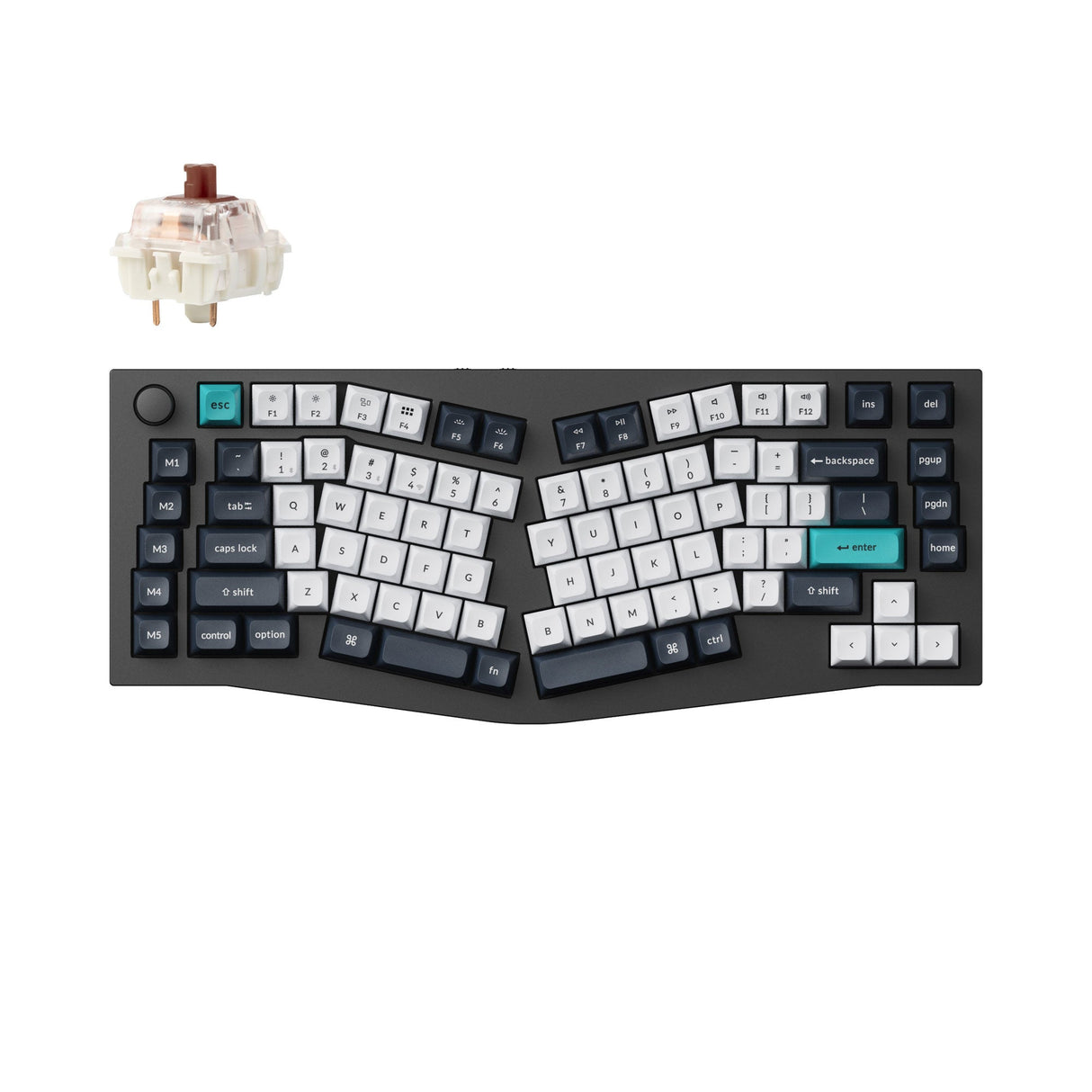 Keychron Q10 Max QMK/VIA Wireless Custom Mechanical Keyboard 75% Alice Layout Aluminum Black Fully Assembled Knob for Mac Windows Linux Gateron Jupiter Brown